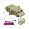 ADAPTADOR LC-LC PC MM DX CON FIJACIONES TAPON TRASLUCIDO BEIGE