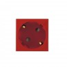 Enchufe 2p+t (schuko) c/proteccion rojo