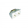 Doble base schuko c/prot-4 mod blanco 45