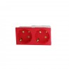 Doble base schuko c/prot-4 mod rojo 4519