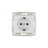 Base fija 2p+t,16a 250v~ embornamiento por tornillo.de empotrar color blanco c/obturador sin marco.