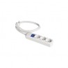 PROLONGADOR C/3 BASES 2P+T,16A 250V~,C/INTERRUPTOR LUMINOSO.MAX 3680W 1,5 M CABLE H05VV-F 3G1,5MM² .
