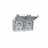 Doble base schuko horizontal c/protec gr