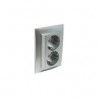 Doble base monobloc schuko c/protec aluminio.