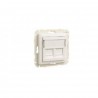 Aro c/soporte p/conect rj45 2 salidas bl