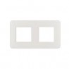Placa doble serie latina blanco mate
