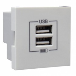 Toma usb - 1 mod blanco