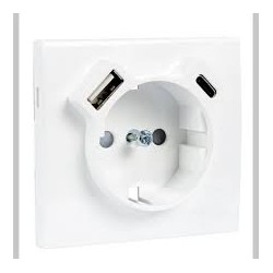 Tapa p/base schuko+usb tipo...