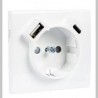 Tapa p/base schuko+usb tipo a y usb tipo c bl