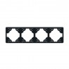 Marco cuadruple horizontal negro mate