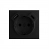 Tapa para base schuko+usb tipo a y usb tipo c negro mate