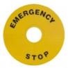 Etiqueta circular emergency stop ø90mm.p