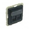 TAPA C/SOPORTE PARA DOS CONECT RJ45 NEGRA MATE