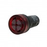 Zumbador luminoso led plastico 22mm.rojo