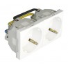 Toma doble 45º schuko c/prot - 4 mod alu