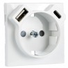 TAPA PARA BASE SCHUKO+USB TIPO A Y USB TIPO C DO