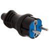 CLAVIJA BIPOLAR 16A 250V~.ESPIGAS DE Ø 4,8MM.MATERIAL CAUCHO TERMOPLASTICO. IP44. SUJETACABLES ABATI