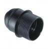 Portalamparas e-27. conexion con tornillos. 4a 250v. cuerpo roscado con tope.entrada roscada m10-100