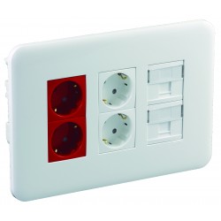 PUESTO DE TRABAJO EMPOTR BL CON 2RJ+2SKO RJ+2SKO BL